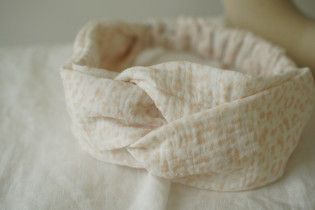 Bandeau cheveux femme imprimé léopard nude rose - Alba - Bohomane