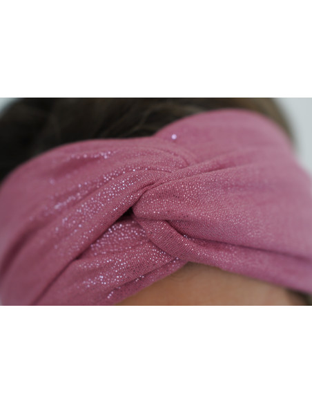 Bandeau cheveux femme rose scintillant doré - Aélia - Bohomane