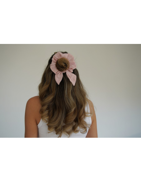 Chouchou cheveux femme nœud rose pétale - Milaé - Bohomane