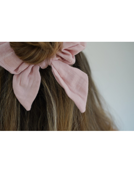 Chouchou cheveux femme nœud rose pétale - Milaé - Bohomane