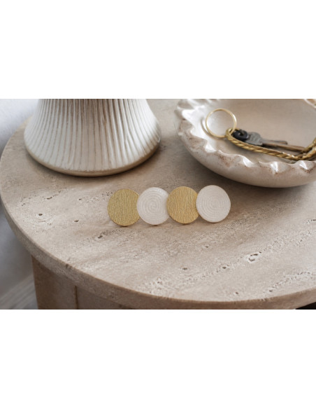 Barrette Cléo Blanc Irisé et Doré - barrette cheveux