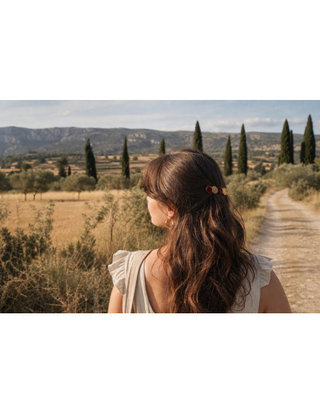 Barrette Cléo Bordeaux et Doré - barrette cheveux
