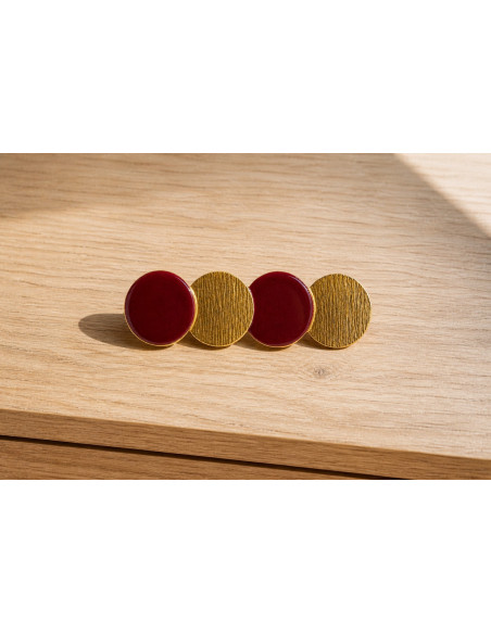 Barrette Cléo Bordeaux et Doré - barrette cheveux