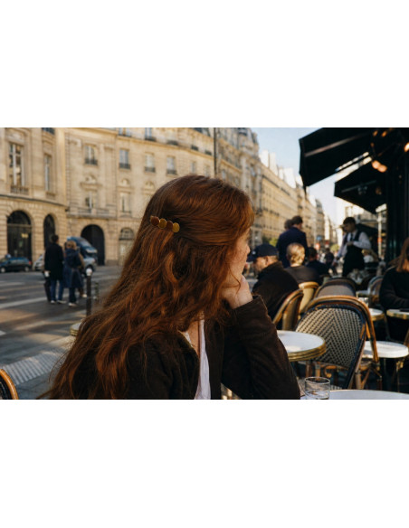 Barrette Cléo Moka et Doré - barrette cheveux femme