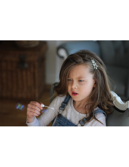 hair clip kids Stella Silver Stars