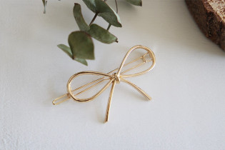 hair clip kids Louanne bow gold