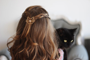 hair clip kids Lilou Chat gold 2
