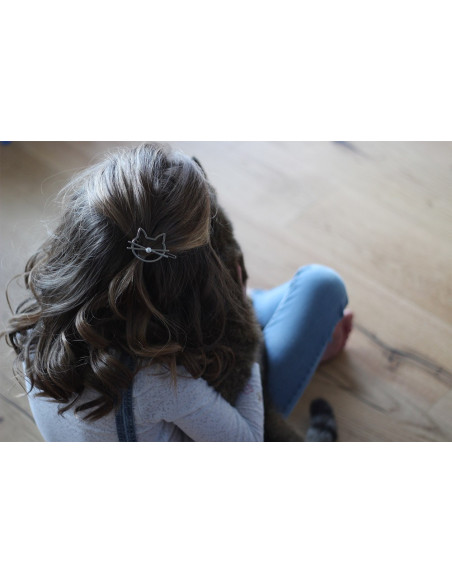 hair clip kids Lilou Chat silver