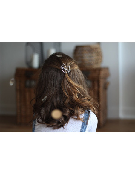 hair clip kids Lilou Chat silver