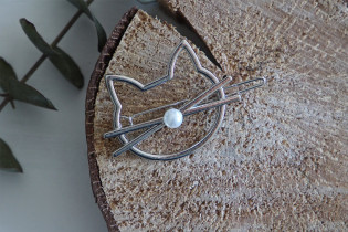 hair clip kids Lilou Chat silver