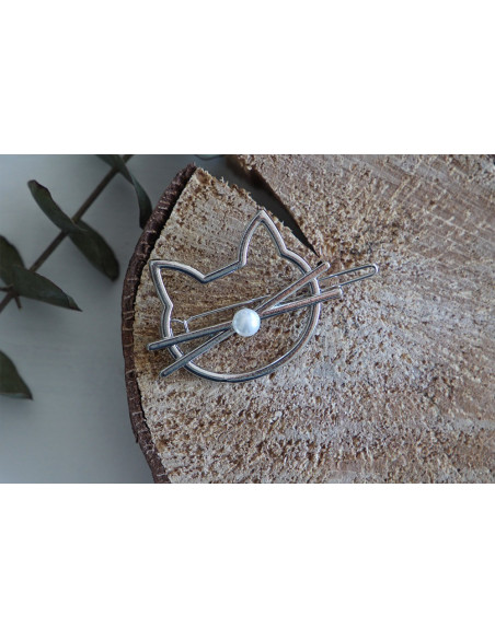 hair clip kids Lilou Chat silver