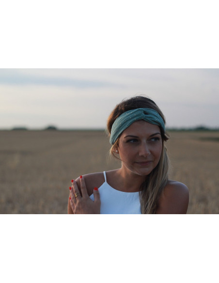 headband Lina Vert Bleu et gold