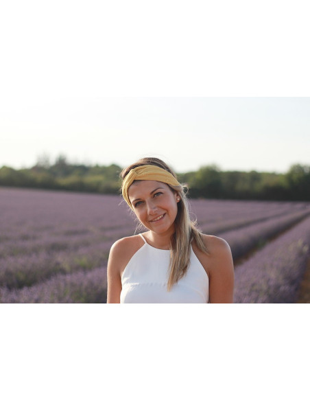 headband Lina Jaune Moutarde et gold