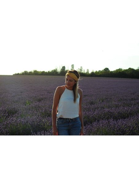 headband Lina Jaune Moutarde et gold