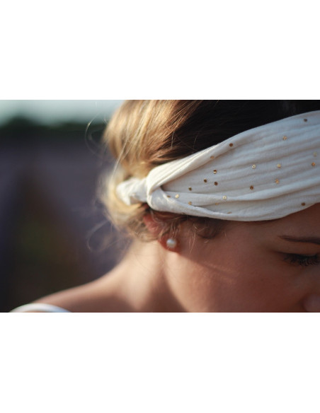 headband Lina Ecru and gold