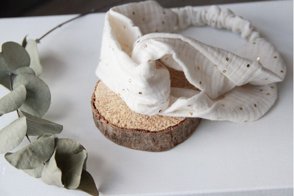 headband Lina Ecru and gold
