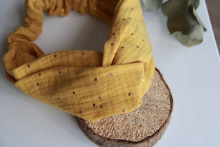 headband Lina Jaune Moutarde et gold