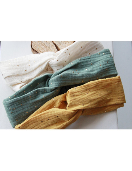 headband Lina Vert Bleu et gold