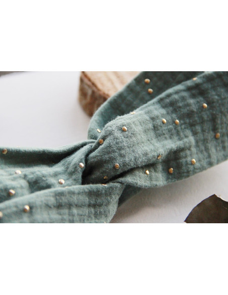 headband Lina Vert Bleu et gold