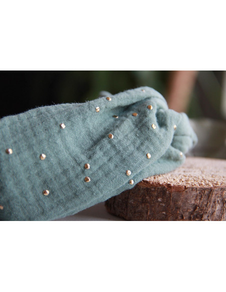 headband Lina Vert Bleu et gold