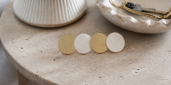 4 nouvelles barrettes cheveux : Judy dorée et Cléo (blanc irisé, bordeaux, moka)